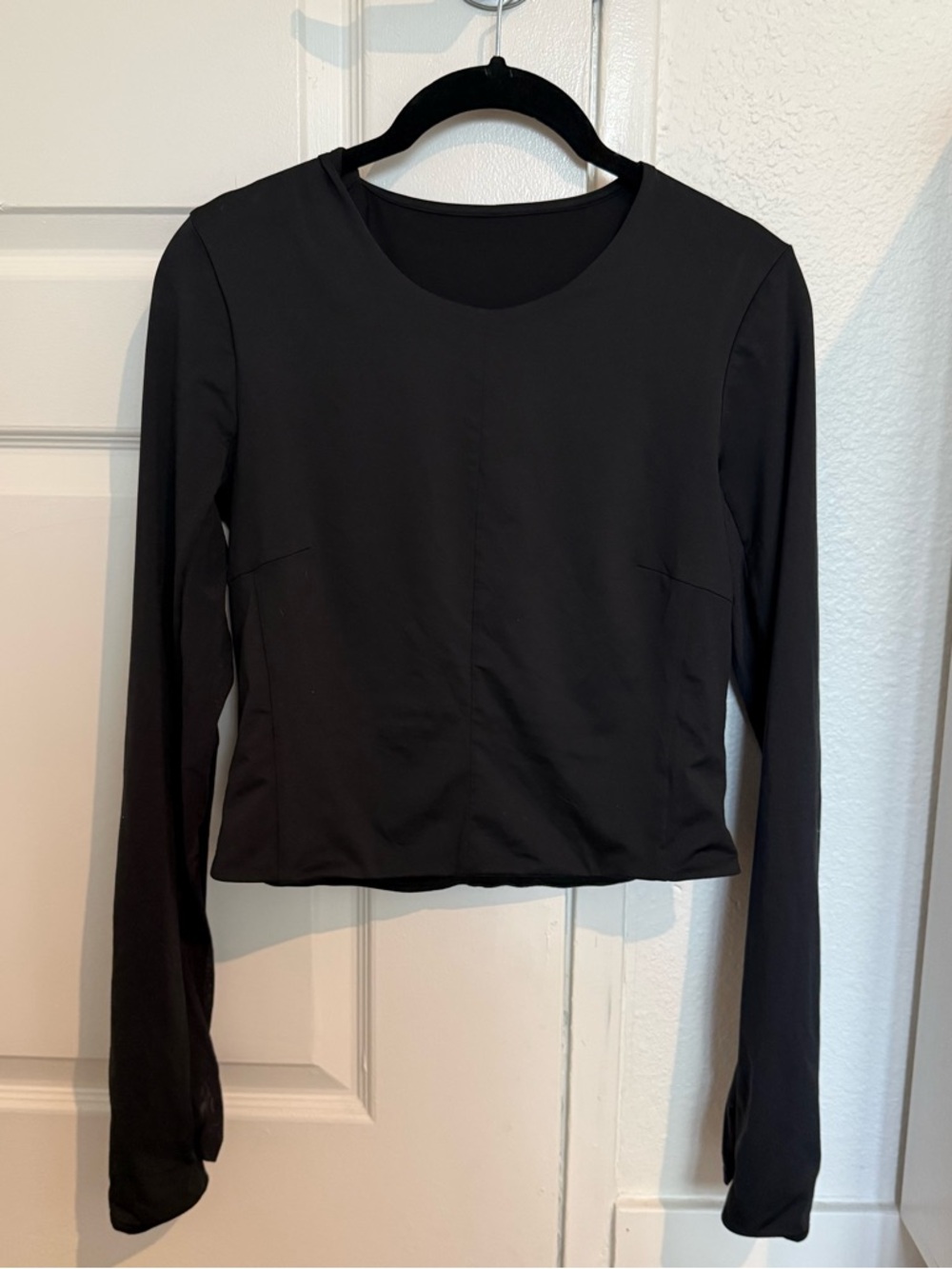Lululemon Black Long-Sleeve with Mesh Women's Top